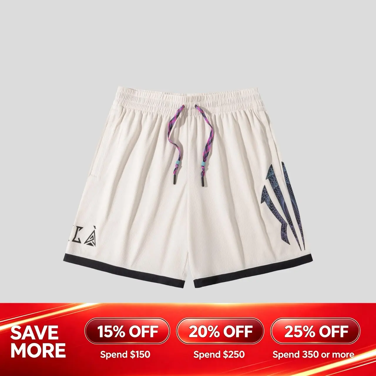 [Back to School] ANTA KAI Logo Game Shorts Kyrie Irving Lightweight & Court-Ready White Green Purple Black BTS