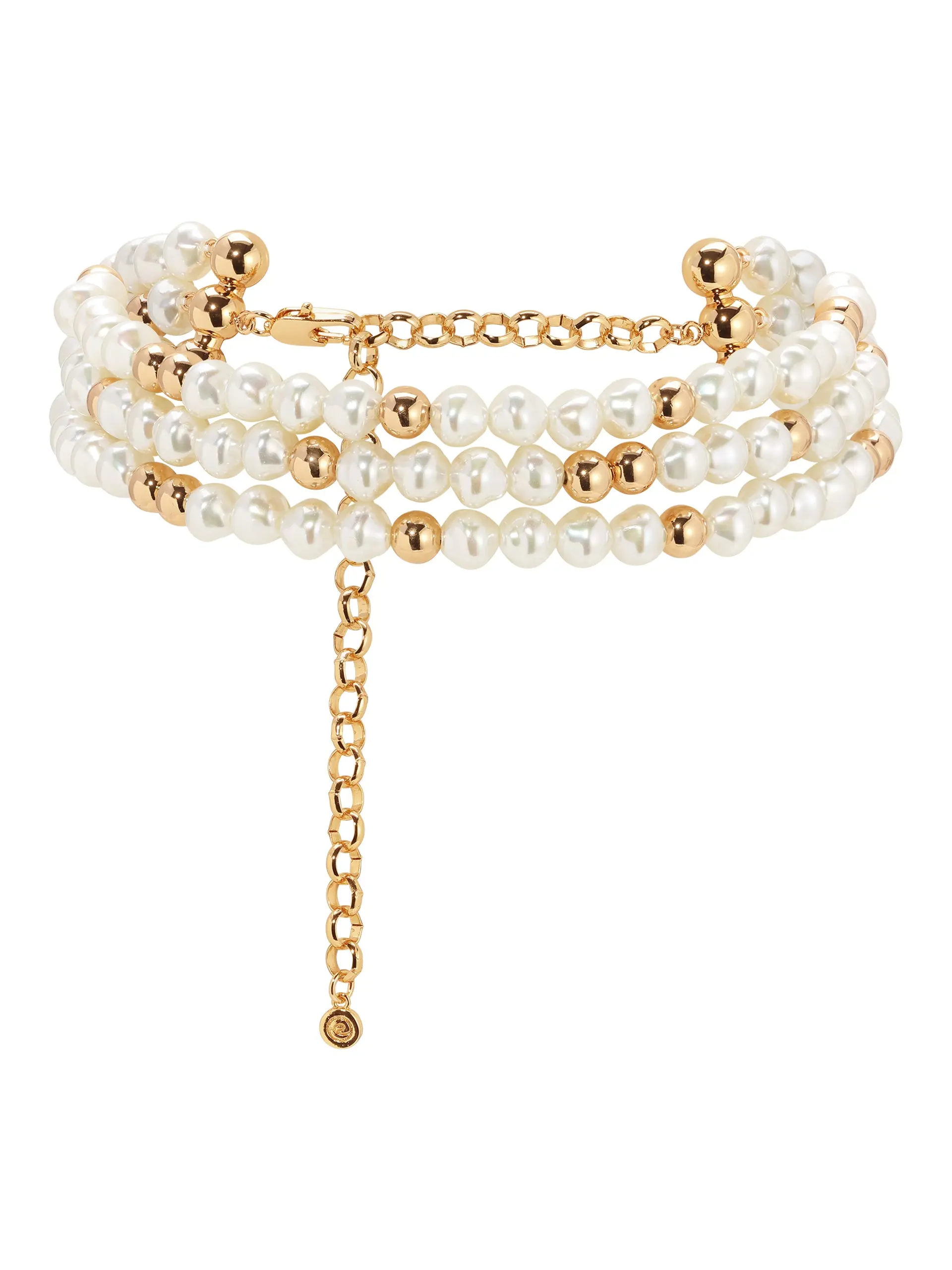 Pearl Row Choker Necklace – 18K Gold Plated Multi-Row Pearl Necklace, Elegant Statement Choker for Women Pearl Row Choker Necklace – 18K Gold Plated Multi-Row Pearl Necklace, Elegant Statement Choker for Women