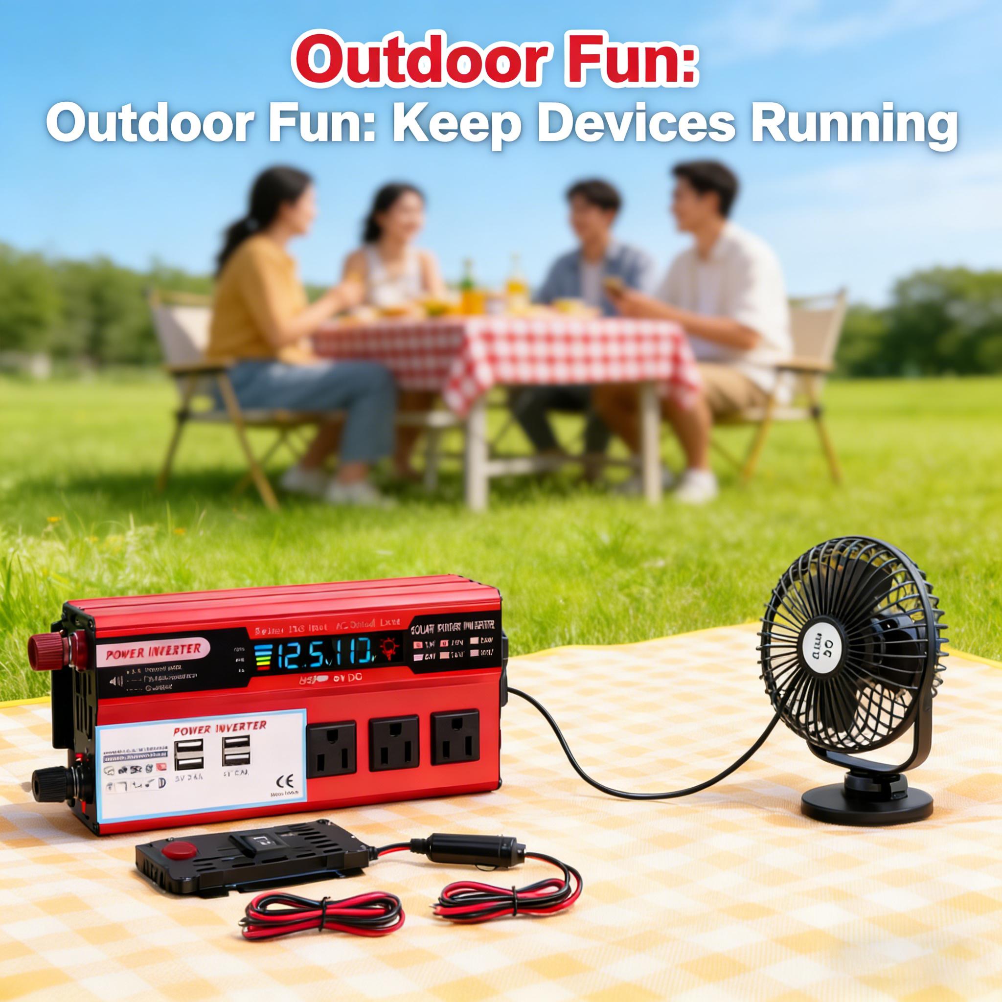 Off Grid Solar Pure Sine Inverter 5000W 12V to 24V 4000W Surge Dual AC Outlets USB Hardwire Remote for RV Truck Camping Power System Stable Voltage Converter for Vehicle Solar Backup & Outdoor Use