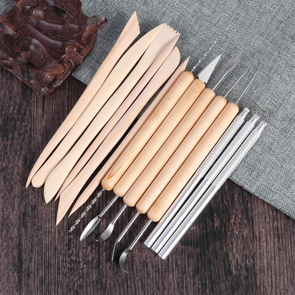 Complete Pottery & Clay Sculpting Tool Set with Storage Case - 14Pcs Polymer Clay Tools for Ceramics Sculpting, Carving & Jewelry Making