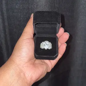 JJ CHIC 5CT Pear Cut Halo Engagement Ring for Women Wedding Promise Ring with Elegant Design and Sparkling Diamonds
