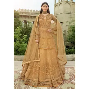 Wedding Wear Designer Anarkali Suit Golden