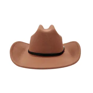 Western Cowboy Hat for Women Men, Wide Brim Fedora Hat with Belt Buckle, Classic Cowgirl Cowboy Felt Style Hat, Breathable Cotton Polyester Outdoor Hat for Adults Teens Unisex