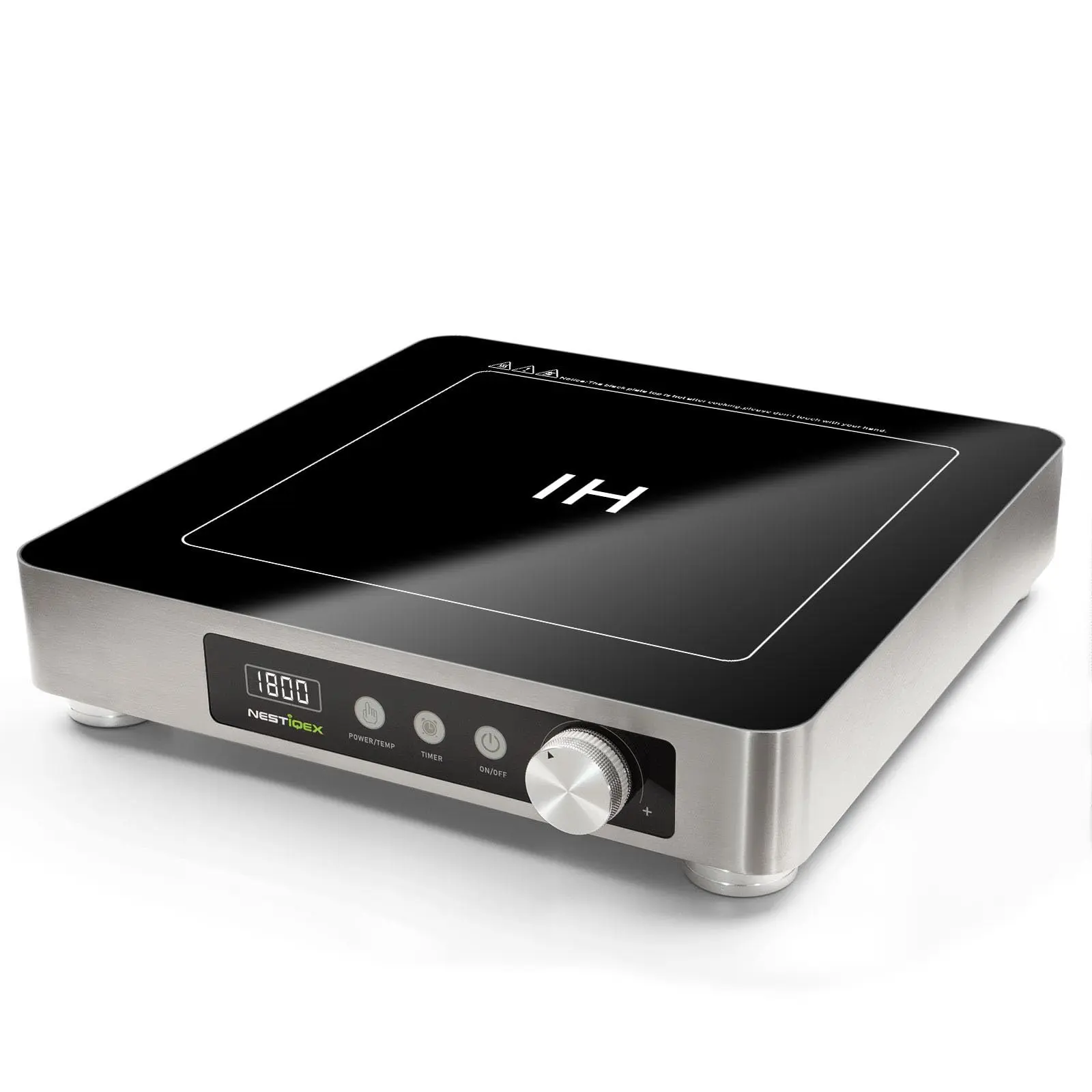 1800W 85V~120V Induction Cooktop Commercial Electric Stove Large 11.8 inches Heating Coil Luxurious Stainless Steel Countertop Burner With 24 Hours Timer Powerful 1700W Professional Hot Plate For Cooking