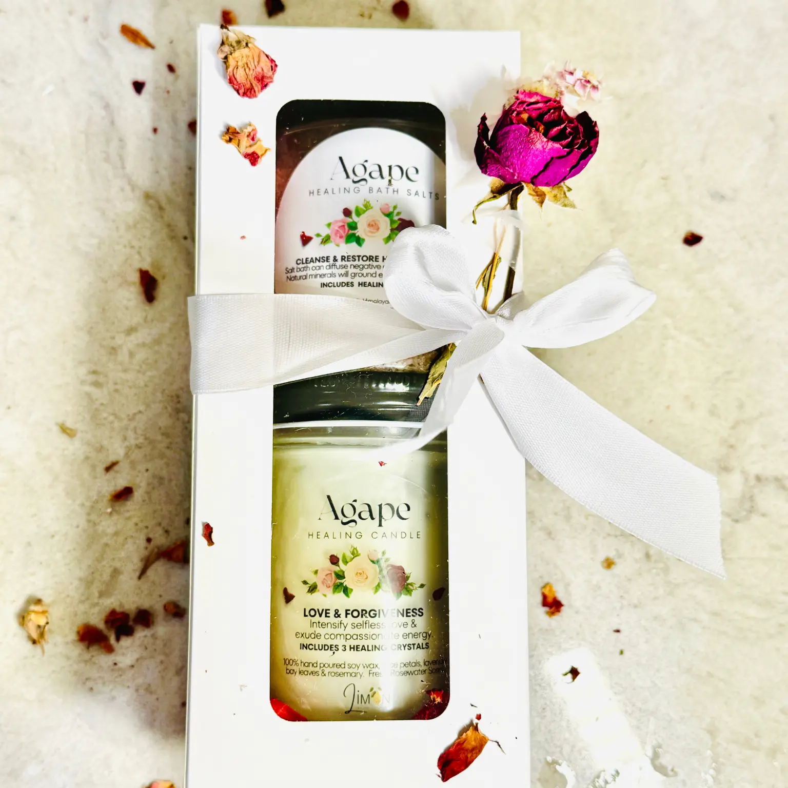 Healing Candle and Bath Gift Box