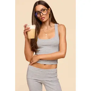 Linda Ribbed Scoop Neck Tank Top