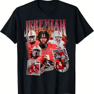 Vintage Jeremiah Tee Graphic Smith 90's Style Unisex T-Shirt, 100% Cotton Retro Graphic Tees Men Shirts Streetwear, Machine Washable All-seasons Comfort Fit