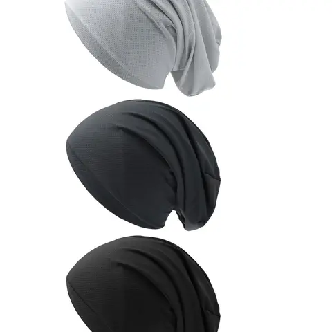 Unisex Breathable Mesh Slouchy Beanie Cap Set, Lightweight Breathable Headwear, Casual Summer Cycling Sports Hat, Fitted Design, Ideal for Men & Women, Lightweight Outdoor Use