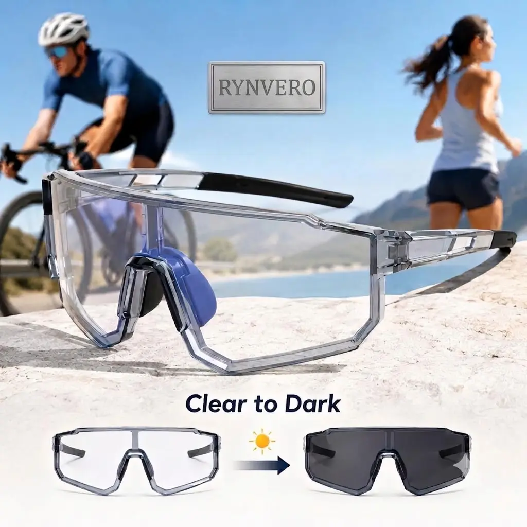 Unisex photochromic polarized safety sunglasses—oversized, retro Y2K-style aviators with UV400 protection—ideal for fishing, golf, cycling, driving, outdoor work, gardening, and sports.