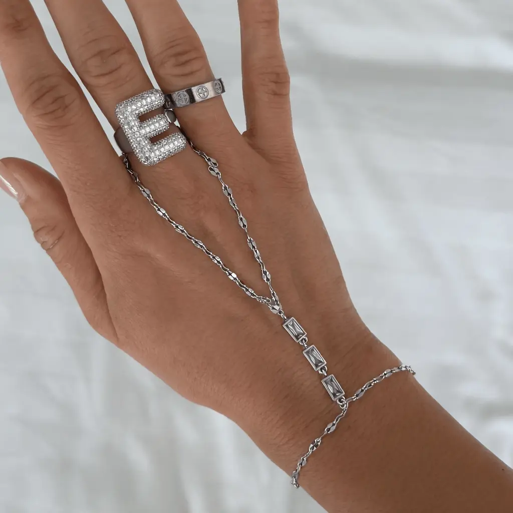EVRY JEWELS Gold or Silver Plated Women's Golden Babe Hand Chain