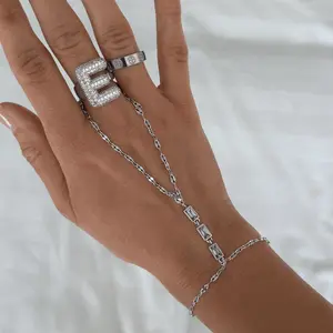 EVRY JEWELS Gold or Silver Plated Women's Golden Babe Hand Chain