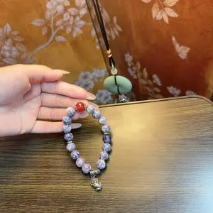 Blue-and-white stone bracelet with a premium feel