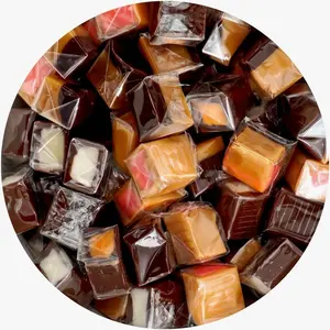 Assorted Caramel Squares Candy, 2 Pound Bulk Bag (Approximately 125 pieces), Assorted Flavored Caramel Cubes, Individually Wrapped Chewy Candy