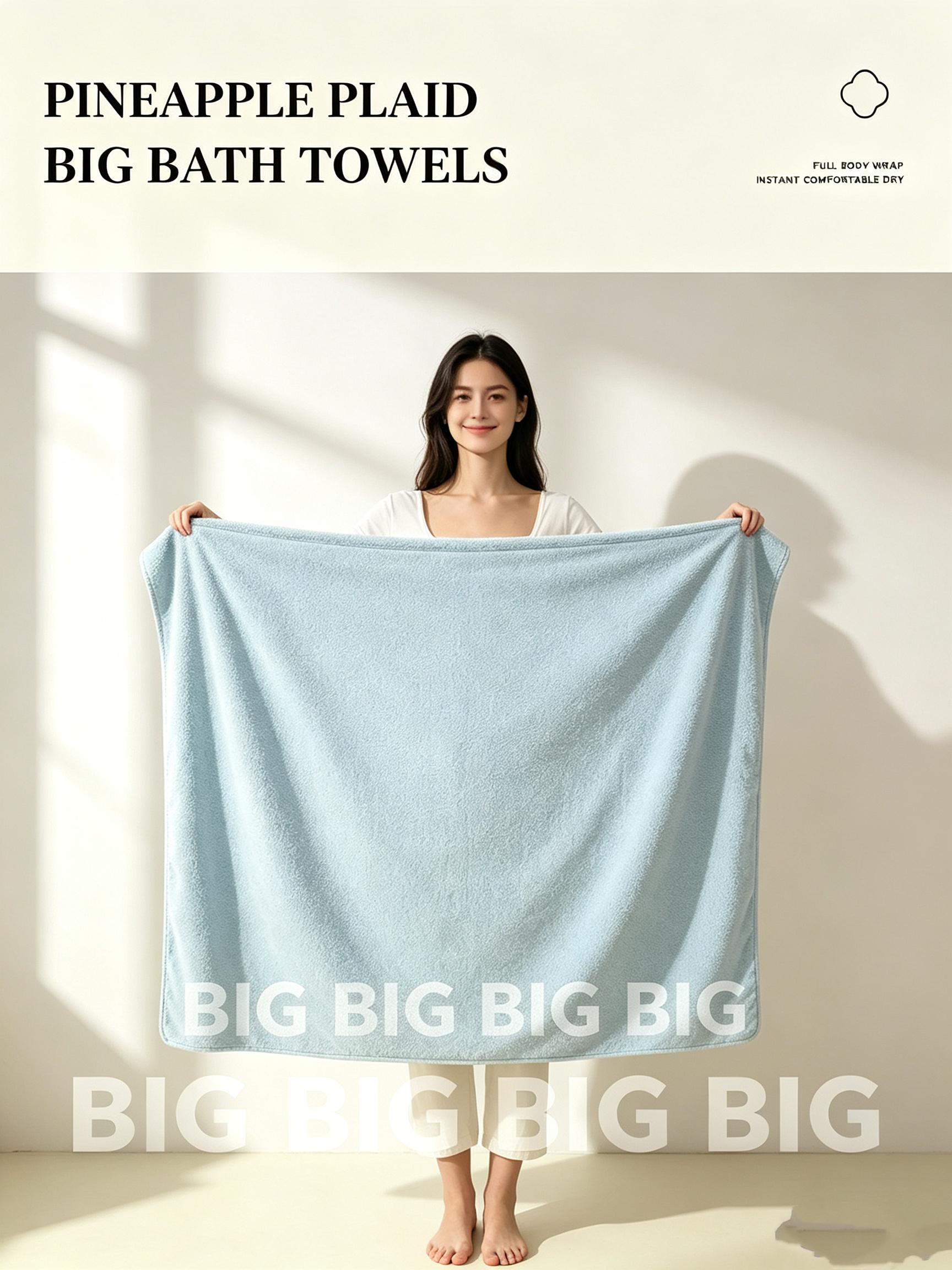Large Family Bath Towel & Shower Cap Set (30x67 Inches) - Quick Dry, Super Soft, Absorbent & Durable - Ideal for Bathroom, Pool, Travel, Gym & Beach