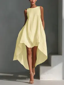 2026 Summer New Women's Sleeveless High Low Dress, Asymmetrical Irregular Hem, Flowy Casual Dress for Beach, Vacation, Holiday, Date, Brunch, Daily Wear Womenswear