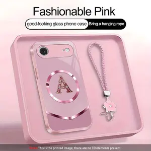 Suitable for [iPhone 17 Air] high-end MagSafe phone case🥰，and comes with a complimentary four-leaf clover lanyard—choose from all 26 letters.YM99