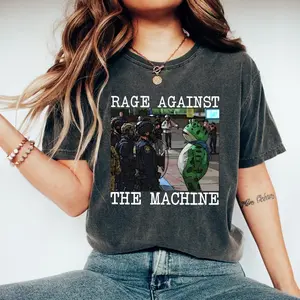 Rage Against The Machine T-Shirt, Portland Frog Protest Tee, Anti-Fascism Graphic Shirt, Political Resistance Top, Anti-ICE Activist Apparel