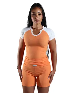 Fold Over Short Set (Orange)