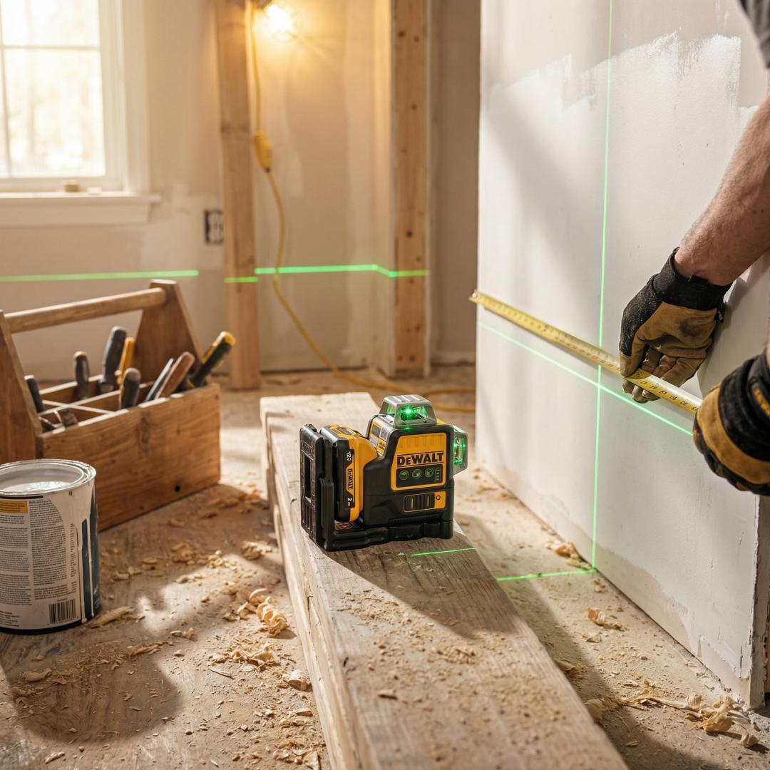Dewalt DW089LG 3 Sides*360 Degree Vertical 12V Lithium Battery 12 Lines Laser Level Horizontal Green Meter Outdoor 2026
