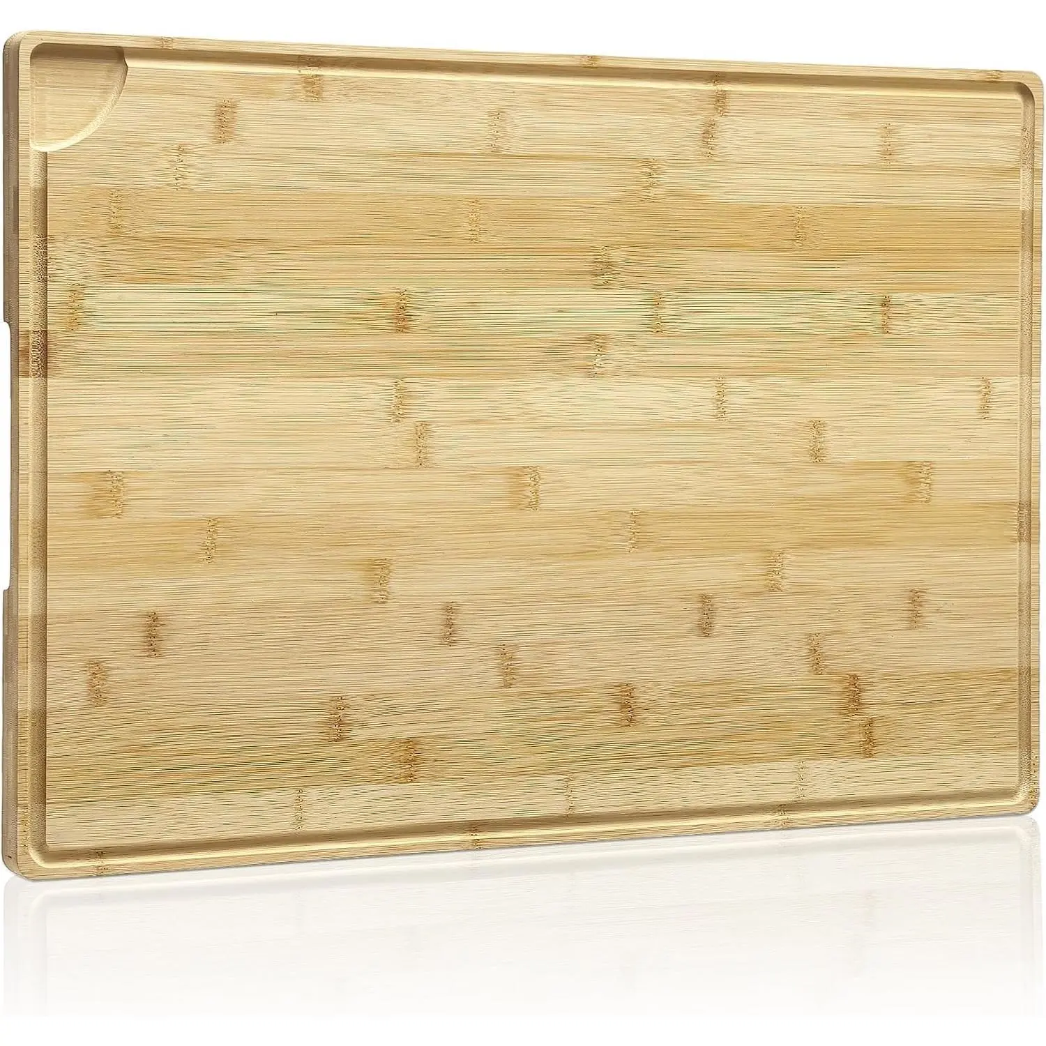 Large 24x16in Bamboo Chopping Board for Kitchen - Durable Natural Bamboo Butcher Block Chopping Board with Deep Juice Groove, Back Inner Handle - Ideal for Meat, Vegetables, Bamboo Chopping Boards, Butcher Block Chopping Boards