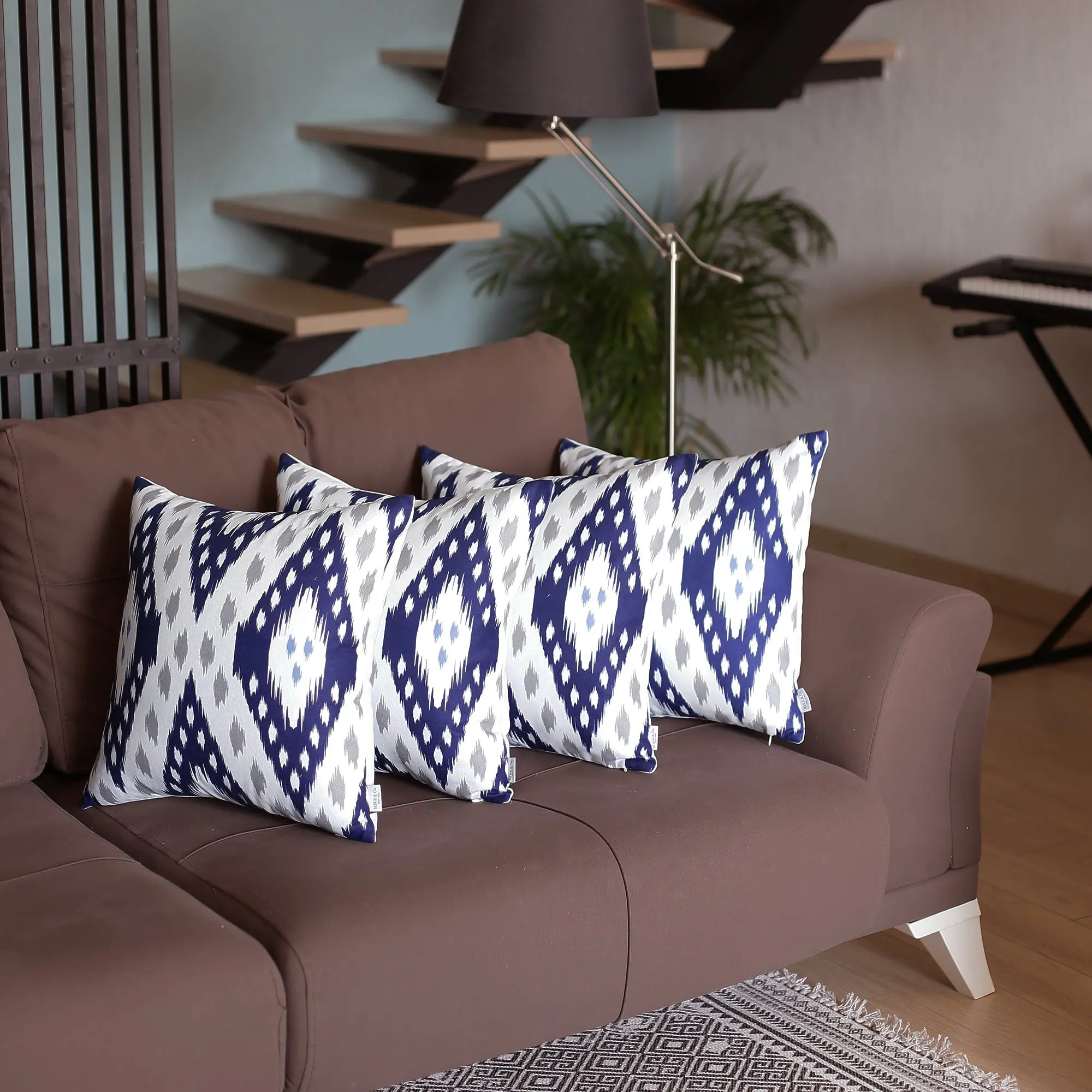 Ikat Set of 4 Square 18’’x18’’ Bohemian Throw Pillows