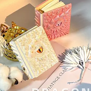 **3D Longan Embossing Diary, Resin-carved Notebook, Specifically for Dragon Lovers, Blank Paper, Hardcover Travel Journal for Writing, Sketchbook, Collection, Gift, Decoration**