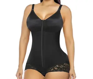 Women’s Full Body Shaper Bodysuit with Front Zipper & Butt Lift Design