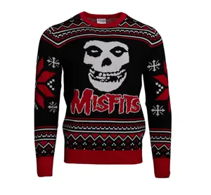 Misfits Punk Rock Crimson Ghost Skull Unisex Logo Ugly Christmas Sweater