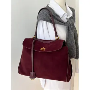 New stylish mattle leather large-capacity handbag, Putth handbag, same style handbag, plush tibble bag, Kelly bag, stylish and spacious