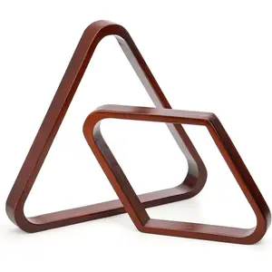 Set of 2 Wooden Billiard Ball Racks, Vintage Solid Wood 8-Ball Triangle Ball Rack 9-Ball Diamond Rack Set, Table Pool Ball Racks for Standard 2-1/4" Balls, Snooker Pool Table Accessories