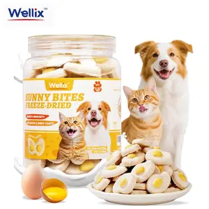 Wellix Sunny Bites Freeze-Dried Cats & Dogs Treats - High Protein Chicken Egg Yolk Goat Milk - Support Immunity Gut Health Shiny Coat