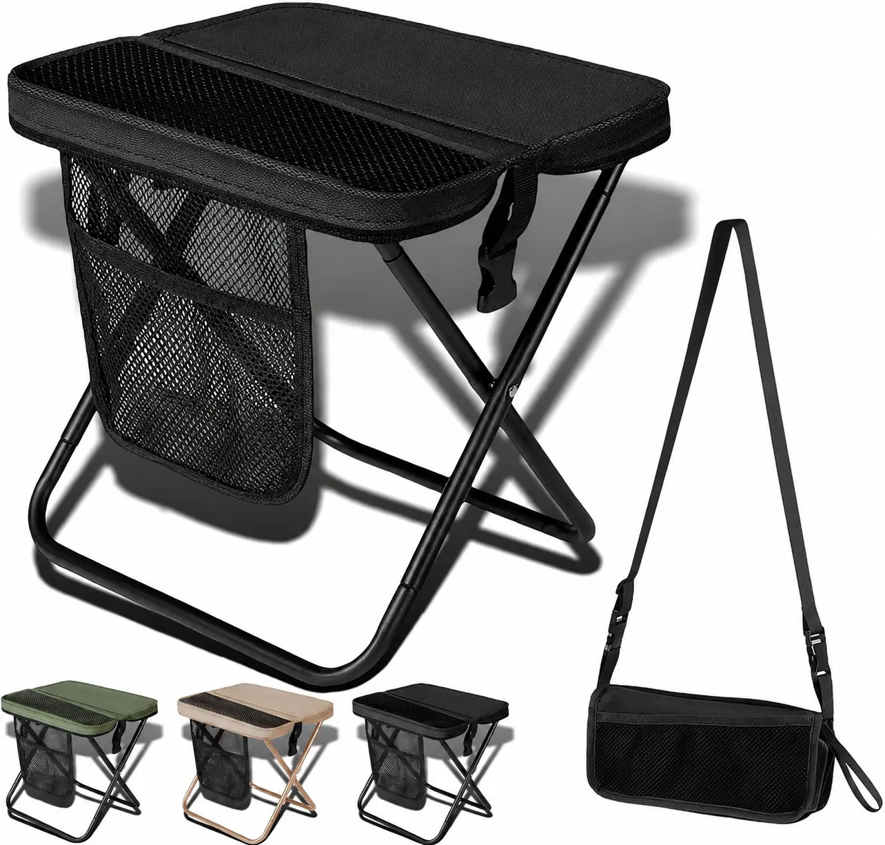portable seat bag folding stool compact camping stool theme park stool festival stool travel stool outdoor seat ultralight folding stool waiting stool hiking seat portable camping seat crossbody stool