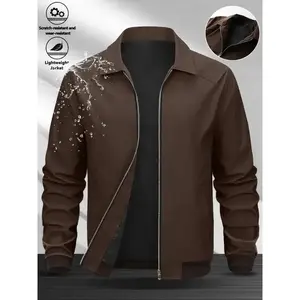 Men's Windproof Waterproof Jacket, Breathable Outdoor Hiking Coat, Adjustable Hat Design, Lightweight Durable, Ideal Gift for Men