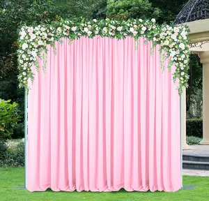10 ft x 10 ft Scuba (Wrinkle-Free) (240 GSM) Event Backdrop Curtain Drape Panel - Pink (1pc)