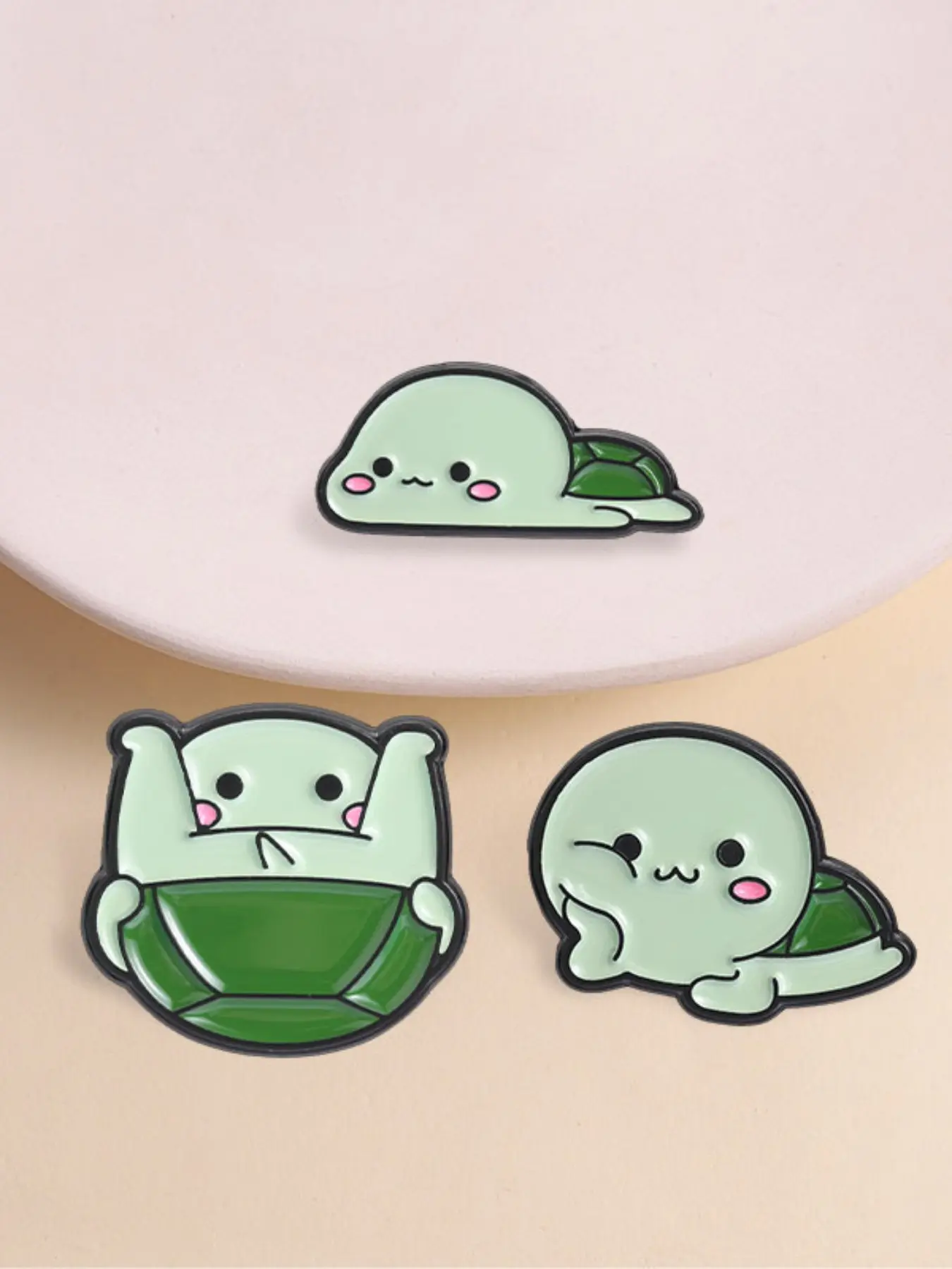 Cute Turtle Enamel Pin Set, 3pcs Kawaii Tortoise Brooch, Animal Lapel Pins for Backpacks, Gift for Turtle Lovers, Adorable Accessories