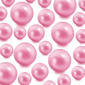 80 Pieces No Hole Floating Pink Pearls Candle Beads Vase Fillers for Centerpiece Glass Tall Vases Wedding Table Decor