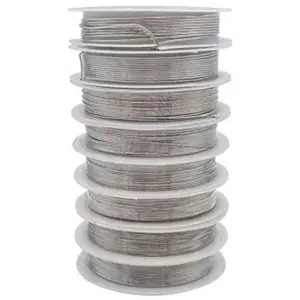 8 Packs Copper Wire Mixed Sizes Craft Jewelry Beading Wire for Beginner Practice (Rhodium, 32-18 Gaguge)