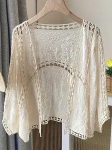 Women's Plain Cover Up Top, Casual Open Front Cover Up Top for Beach Vacation Holiday, Ladies Clothes for All Seasons, Beach Outdoor Wear, Beach Cover Ups