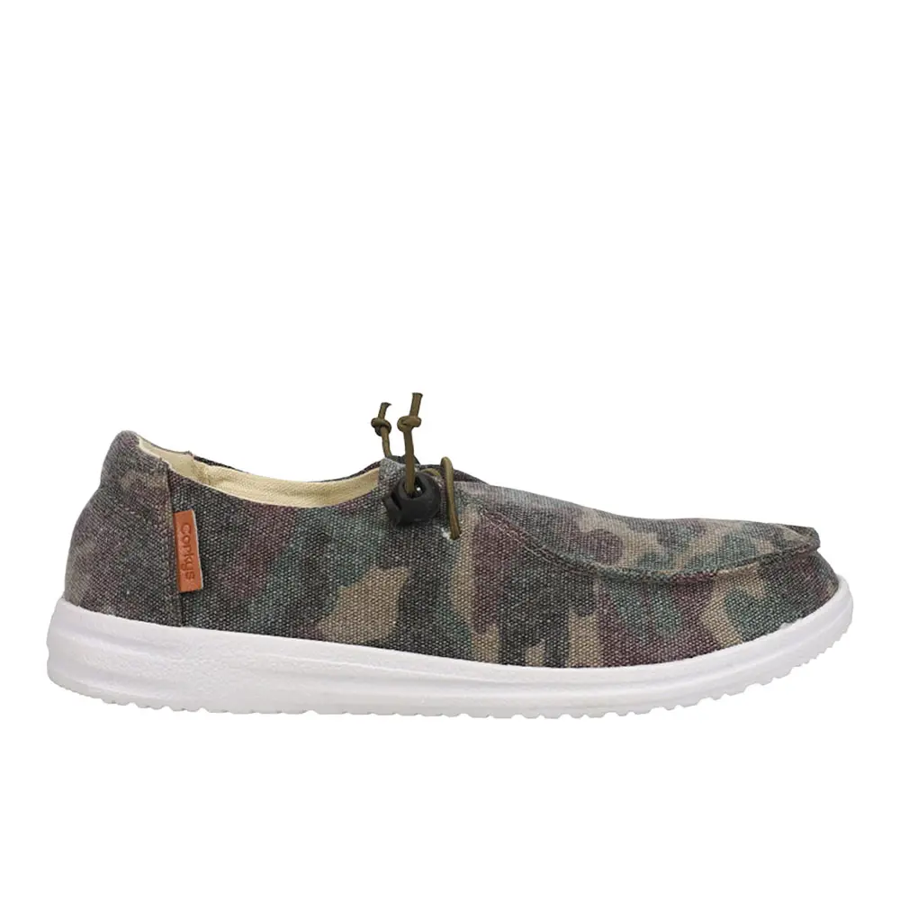 Corkys Womens Kayak Camouflage Boat Flats Casual - Brown, Green