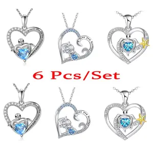 6Pcs Fashion Ocean Animal Pendant Necklace Set, Octopus & Sea Turtle & Tortoise Necklaces for Men Women, Perfect Gift for Christmas, Birthday, Thanksgiving, Anniversary, Ideal for Friends, Family, Loved Ones, Stylish Accessory to Elevate Any Outfit