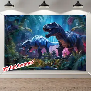 Boys' Room Dinosaur Theme Wall Hanging Rug, Wild Ancient Life Display, Perfect for Bedroom Living Room Dorm, Polyester Material, Easy to Hang