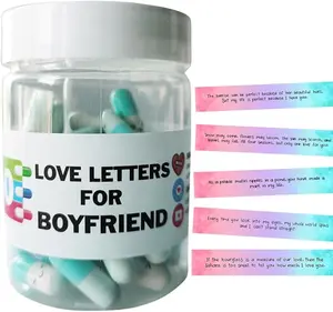 Gifts For Boyfriend Prewritten Message In Capsule Lovely Notes Birthday Anniversary Valentines Day Gifts for Him (Boyfriend 50pcs)