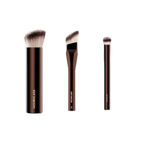 Hourglass 3-Brush Set for Foundation, Concealer & Powder | Angled + Vanish Seamless + Ambient Lighting Brush | Airbrush Soft Glow Finish