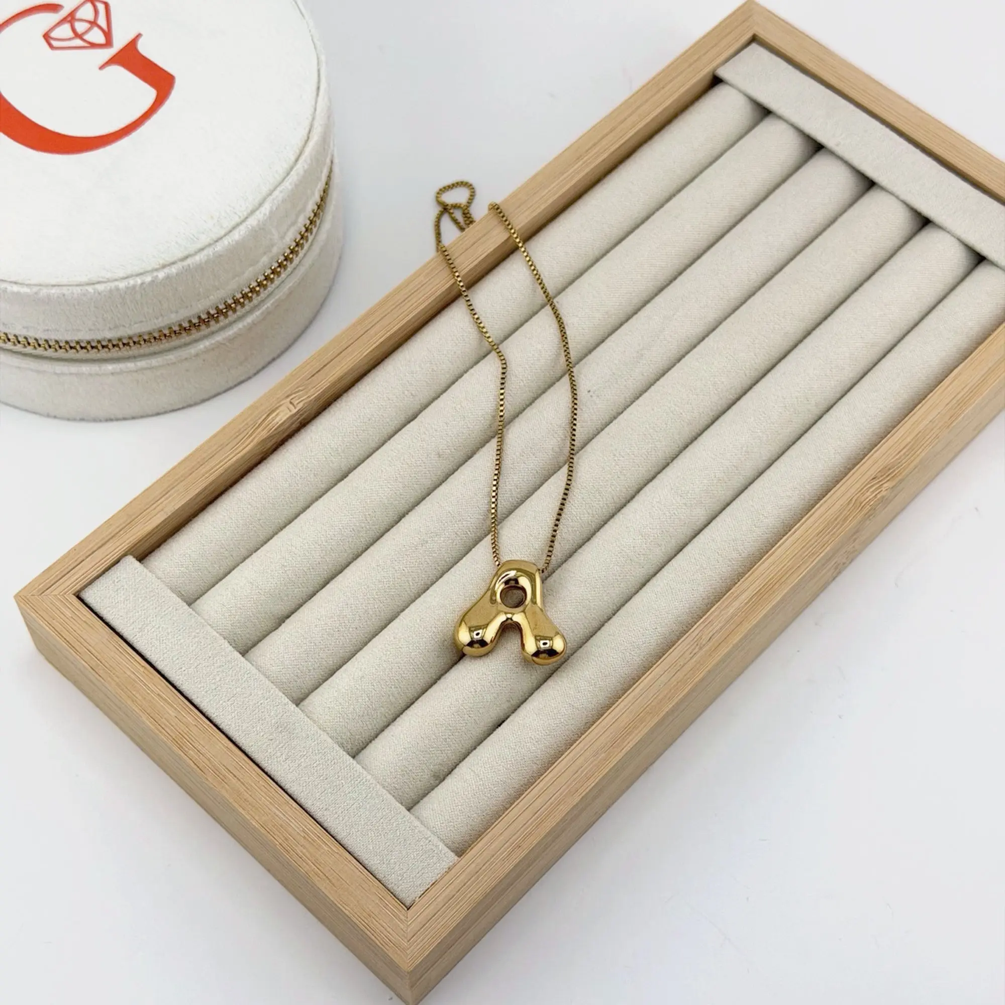 Bubble Initial Necklace 18K Waterproof