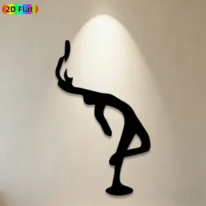 1pc Dancing Figure Metal Wall Art,Dynamic Dancing Figure Statue Mural, Ideal Gift for New Year, Christmas, Dance Decor Enthusiasts, Weather-Resistant Metal Wall Decor Wall Sculptures, Perfect for Home Wall & Garden Fence, Artistic Indoor Outdoor Decor
