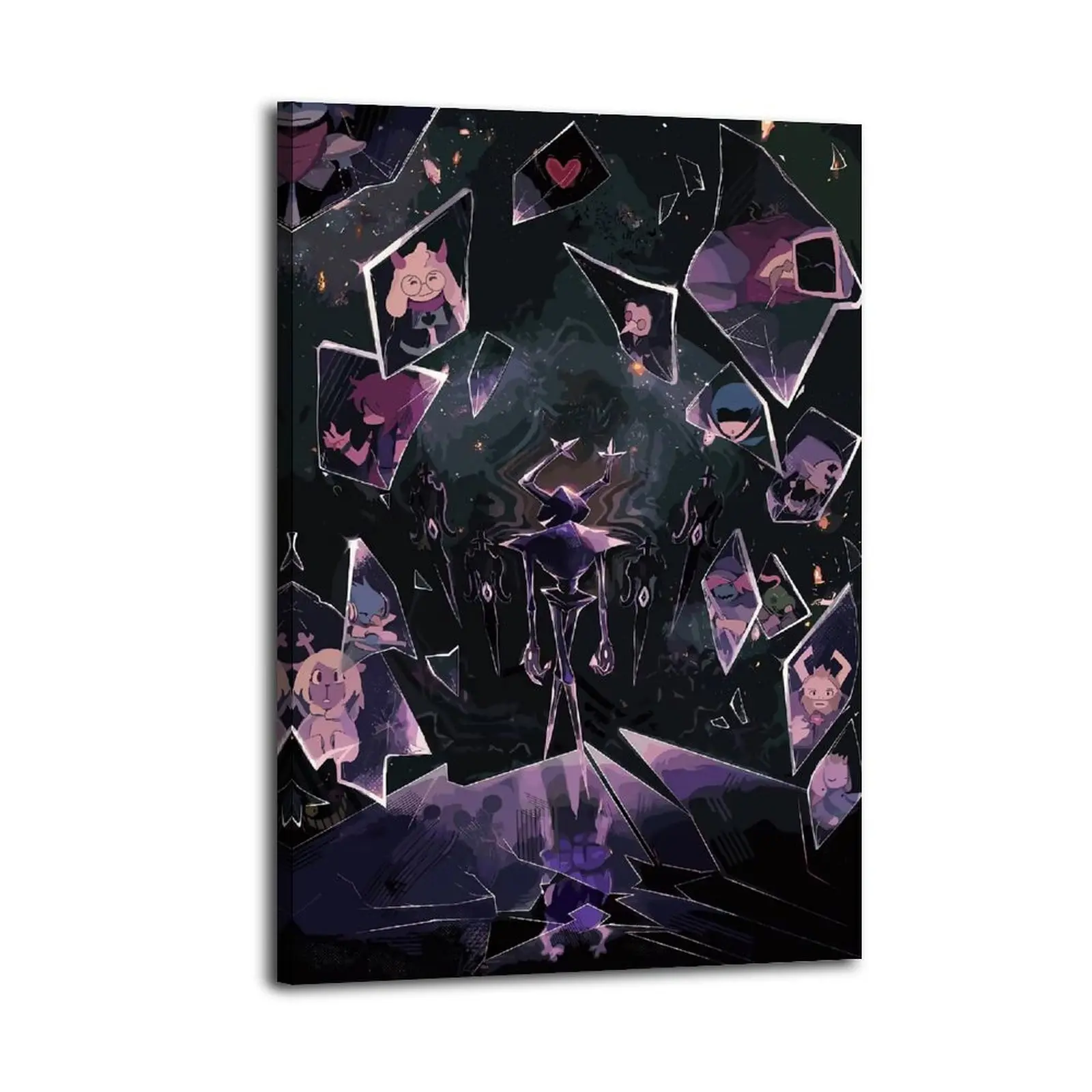 Deltarune Shattered Glass Canvas Poster - Wood Frameless Home Decor Ornaments, Aesthetic Wall Art for Living Room & Bedroom, Modern Decoration Gift for Family