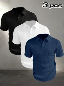 Men's Summer Polo Shirt, Breathable High-End Fabric, Casual Fitted Design, Suitable for Daily Commute, Business Casual, Weekend Outing
