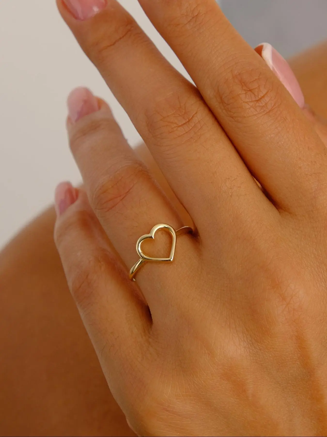 Heart Design Cuff Ring, Adjustable Open Ring for Women & Girls, Fashion Jewelry for Party, Daily Clothing Decor, Trendy All-match & Exquisite Jewelry for Birthday Gift
