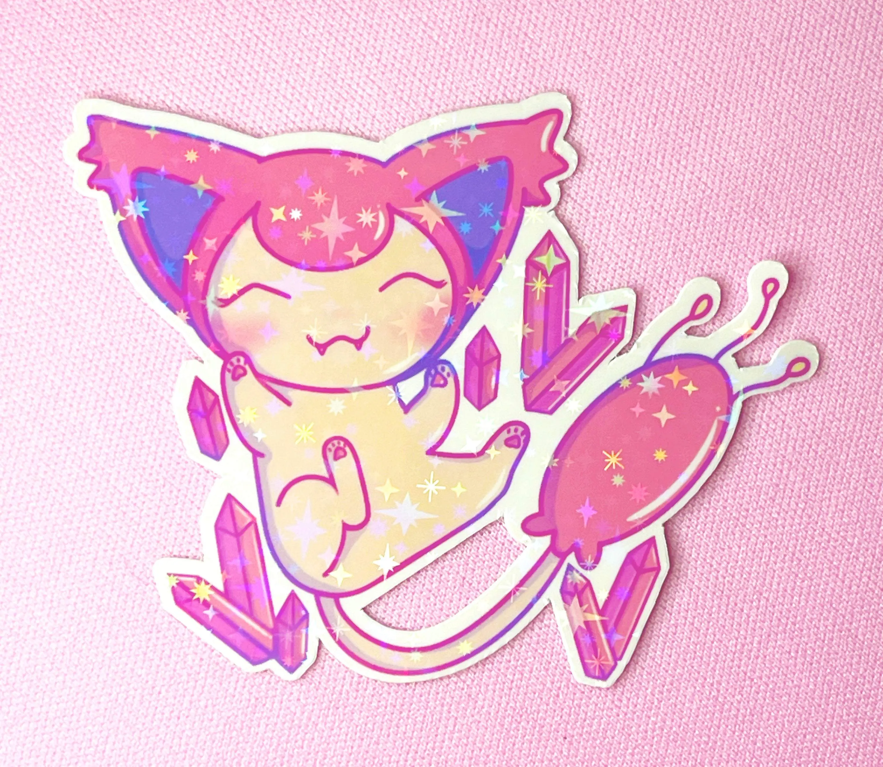 Skitty Sticker - Sparkle Vinyl Skitty Sticker - Sparkle Vinyl