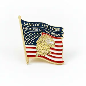 Land of the Free Because of the Brave Enamel Lapel Pin